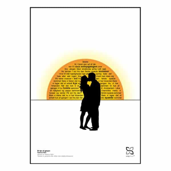Plakat med sangteksten til “Et kys af gangen" af Rasmus Nøhr