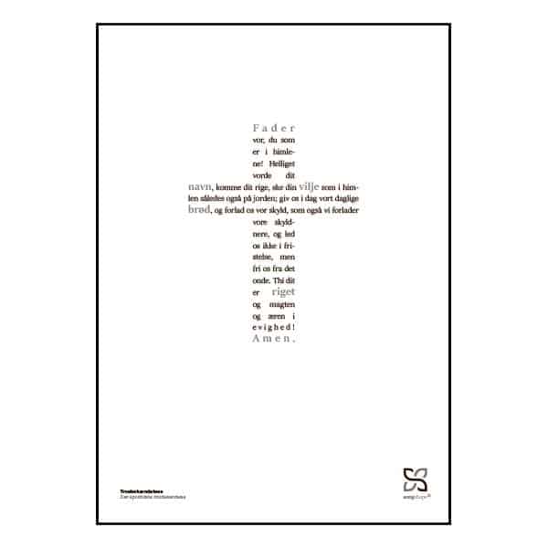 Køb en flot plakaten med teksten Trosbekendelse i form af et kors.