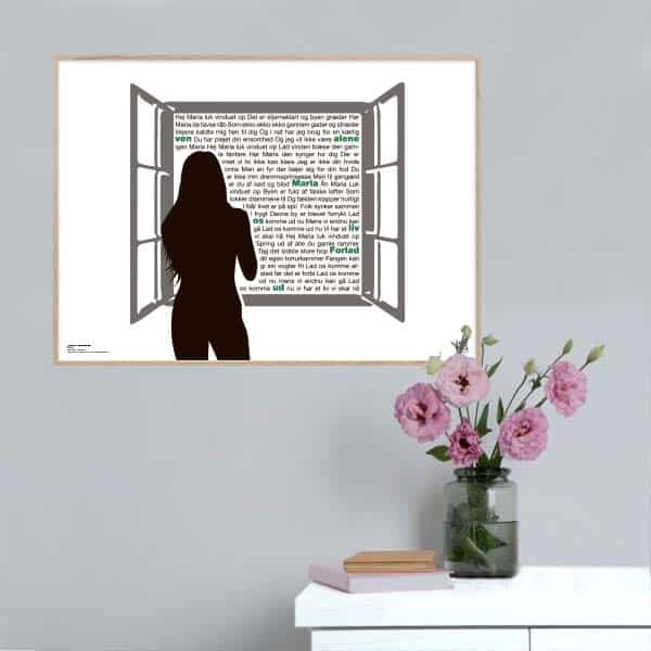Billede af Hej Maria (luk vinduet op) - Bifrost plakat - 30 x 21 cm / Small / vandret