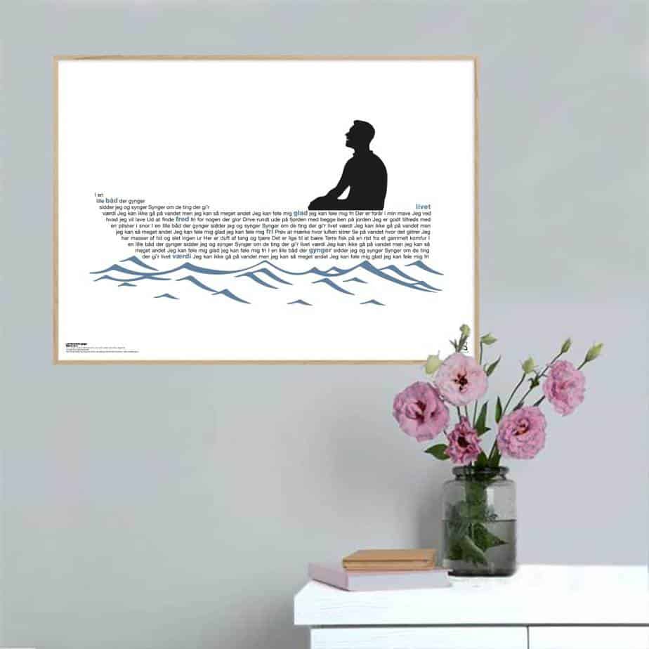 Se I en lille båd der gynger - Bamses Venner - Songshape plakat - 40 x 50 cm / Large / lodret hos Songshape