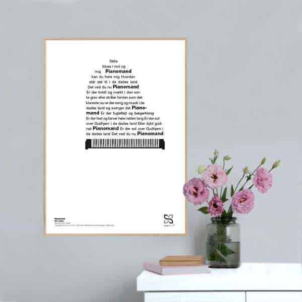 Billede af Pianomand Kim Larsen plakat - 15 x 21 cm / XS / lodret