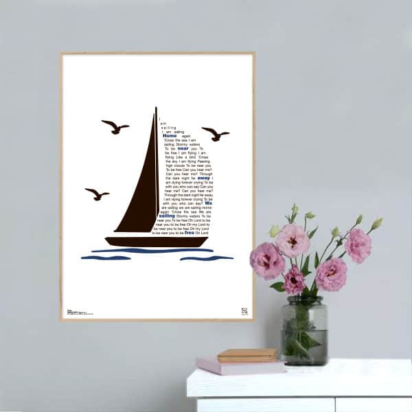 Billede af Sailing - Rod Steward - Songshape poster - 15 x 21 cm / XS / lodret