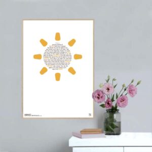 Flot plakat med Stevie Wonder's 'You Are the Sunshine of My Life' opsat i grafisk form