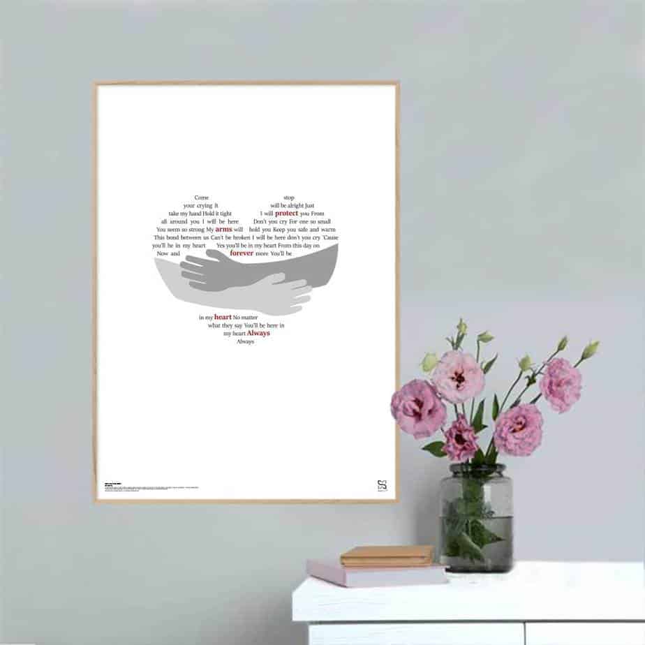 Se You'll Be in My Heart - Phil Collins - Songshape poster - 40 x 50 cm / Large / lodret hos Songshape