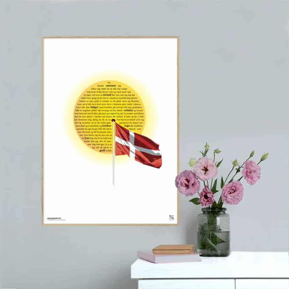 Se Du danske sommer, jeg elsker dig - Songshape plakat - 30 x 42 cm / Medium / lodret hos Songshape