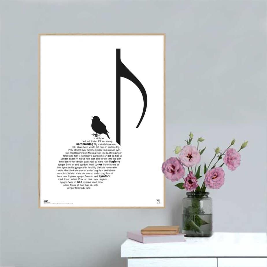 Se Sød symfoni - Kim Larsen plakat - 15 x 21 cm / XS / lodret hos Songshape